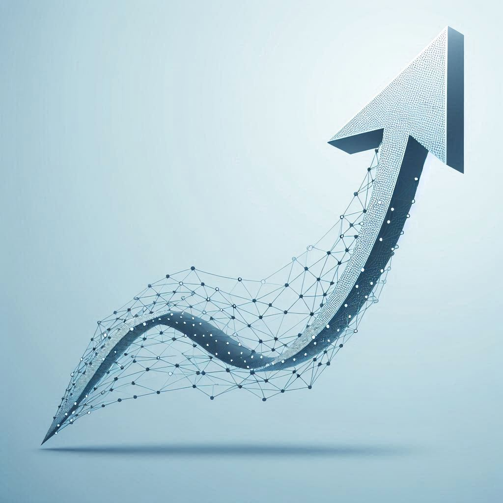 Advanced data visualization showing predictive analytics trends and patterns